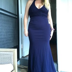 Lulus halter dress navy blue
